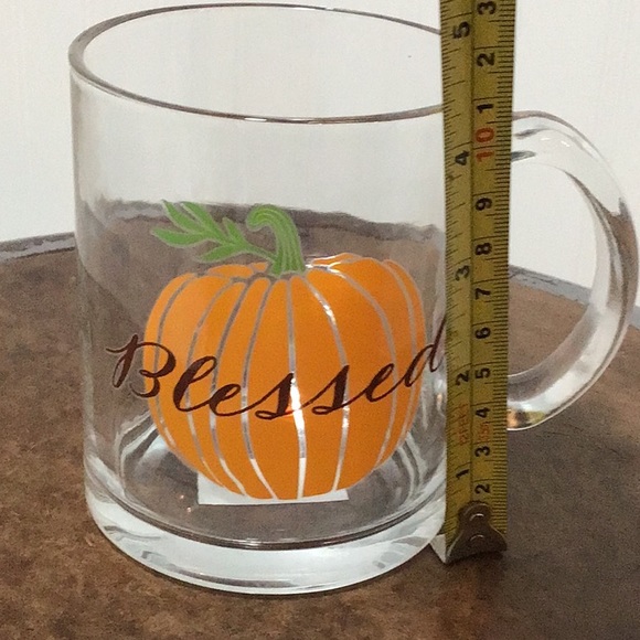 “Blessed” Pumpkin Glass Mug - Picture 5 of 5